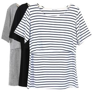 BUNDLE 3 short sleeve Maternity/Nursing tops